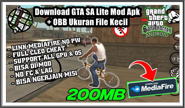 Cara Download GTA SA Lite Mod Apk + OBB Ukuran Kecil